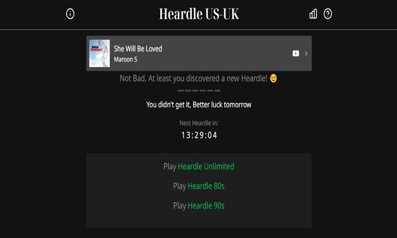 heardle screenshot
