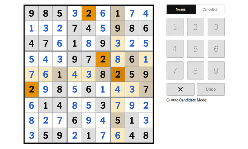 sudoku screenshot